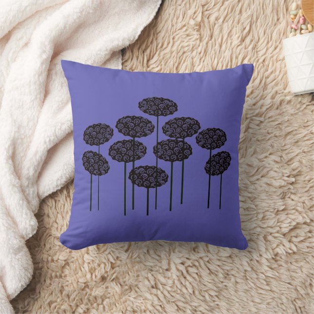 Purple Woodland Trees Cushion (Blanket)