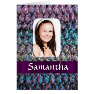 Purple wool photo template