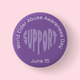 Purple World Elder Abuse Awareness Day Button