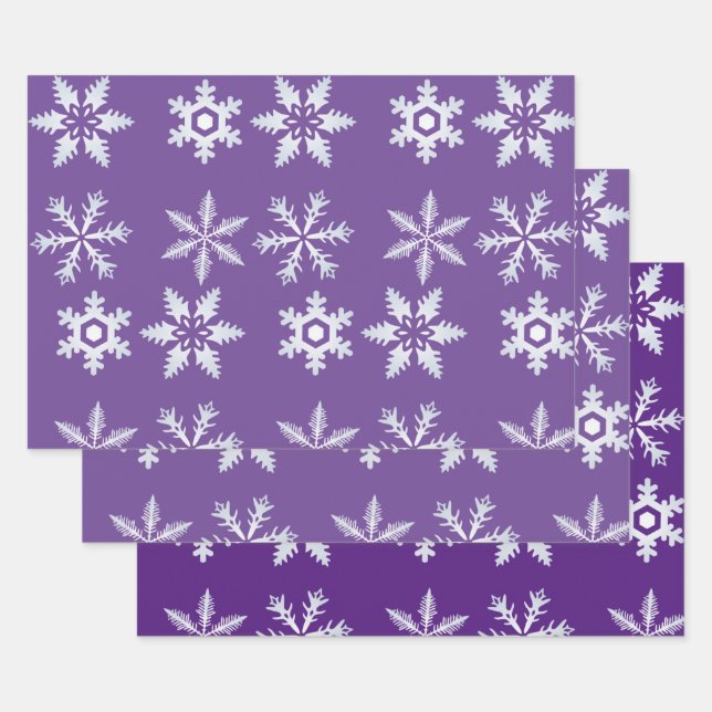Purple Wrapping Paper Flat Sheet  (Set)