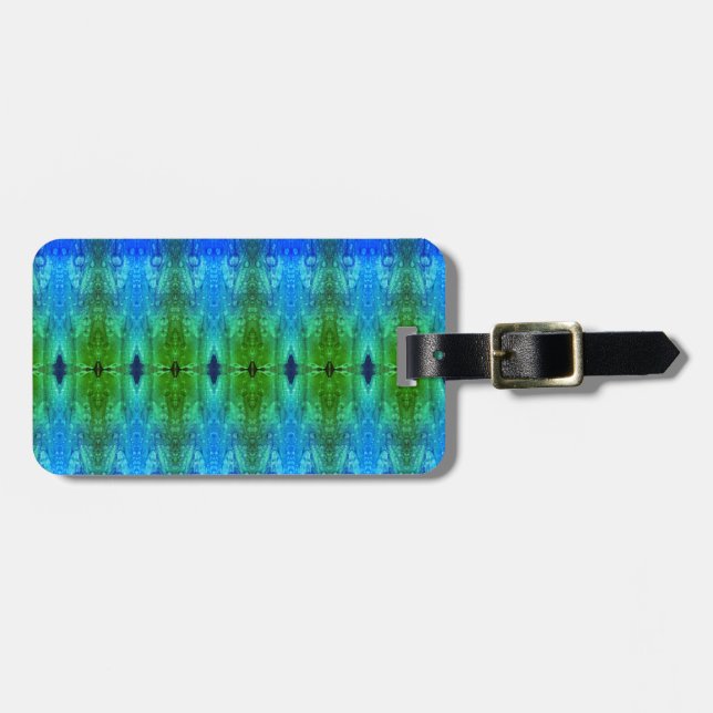 Purple X GL Ikat 7 Luggage Tag (Front Horizontal)