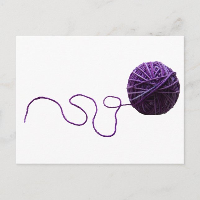 Purple Yarn Ball Postcard (Front)
