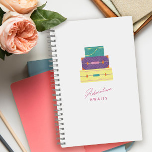 Purple Yellow Adventure Awaits Spiral Notebook