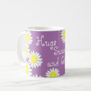 Purple Yellow and White Daisy Cute Saying Coffee Mug