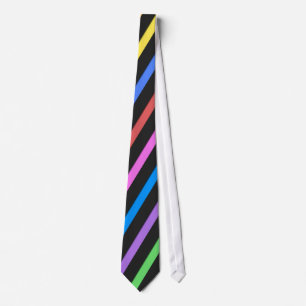Purple Yellow Blue Black trippy stripes Tie