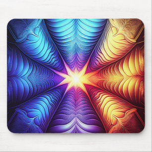 Purple Yellow Blue Lyapunov Fractal Mouse Mat