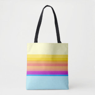 Purple Yellow Blue Stripes Tote Bag