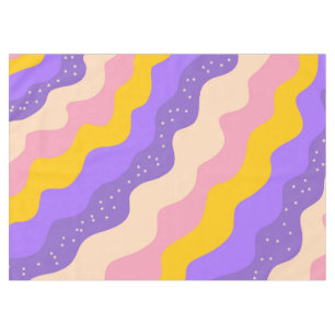 Purple Yellow Celestial Stripe Groovy Abstract  Tablecloth