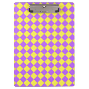 Purple Yellow Chequered Diamond Pattern  Clipboard
