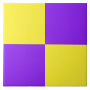 Purple Yellow Chequered Pattern Tile