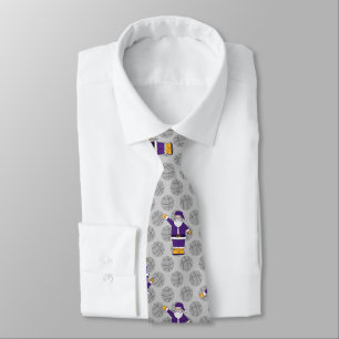 purple yellow christmas basketball santa claus tie