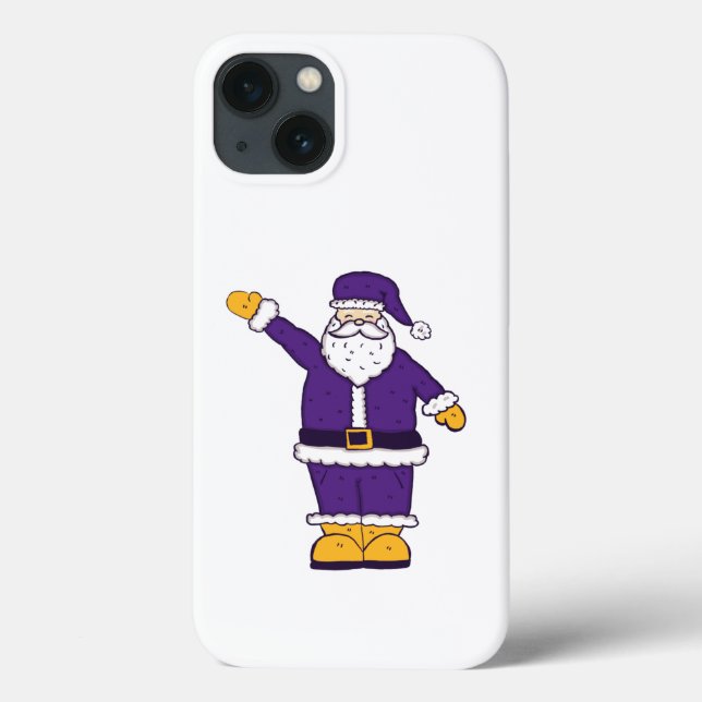 purple yellow christmas santa claus Case-Mate iPhone case (Back)