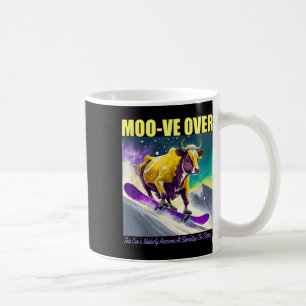 Purple Yellow Cow Snowboarding Shredding Down The Coffee Mug