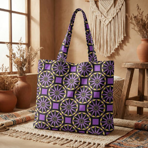 Purple & Yellow Elegant Trendy Geometric Pattern Fabric