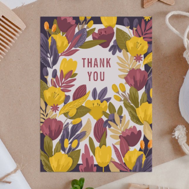 Purple yellow flowers. Botanical floral Thank you (Creator Uploaded)