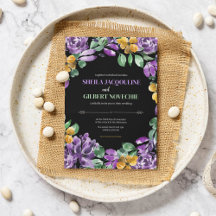 Purple Yellow Flowers Wedding Theme