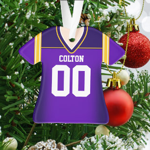 Purple/Yellow Football Jersey Ornament