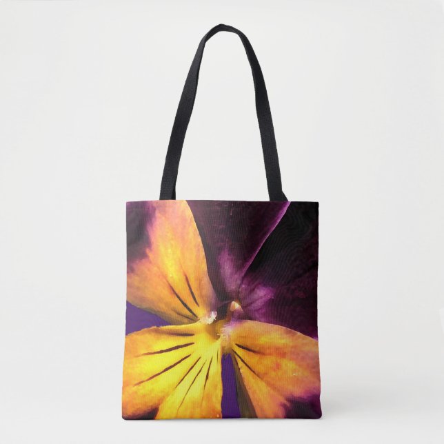 Purple Yellow Garden Flower Abstract Tote Bag (Front)