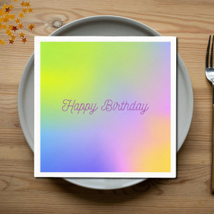 purple yellow gradient birthday napkin