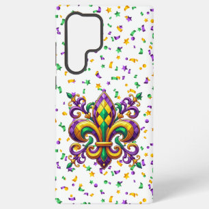 Purple yellow green Mardi Gras fleur de lis Samsung Galaxy Case