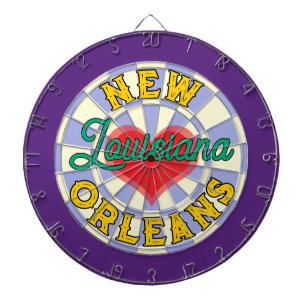 Purple Yellow Green NEW ORLEANS Editable Text Dartboard