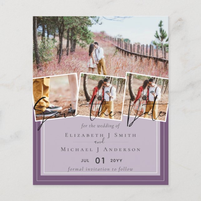 Purple Yellow Grey Colour Trends Budget Wedding (Front)