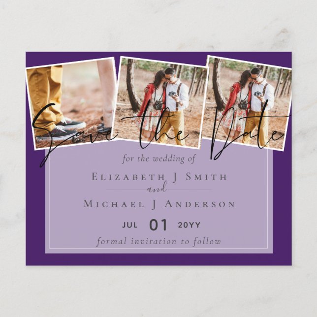 Purple Yellow Grey Colour Trends Budget Wedding (Front)