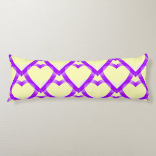 Purple Yellow hearts Body Cushion
