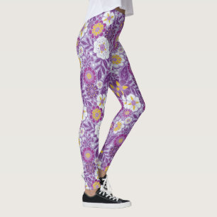 Purple, Yellow & Magenta Floral Leggings