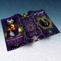 Purple Yellow Magic Energy Mandala 4-Pix Trifold