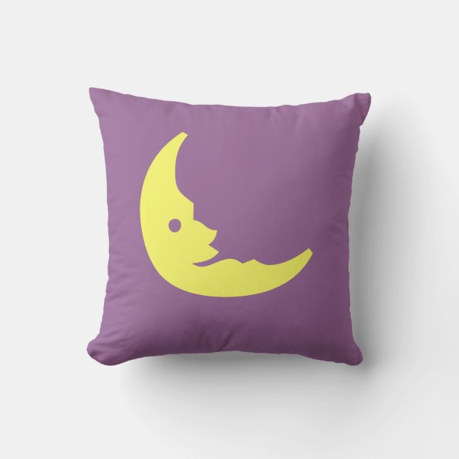 Purple & Yellow Man in the moon pillow (Front)