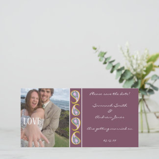 Purple & Yellow Paisley Save the Date Your Photo