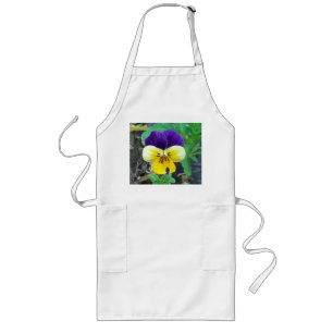 Purple & Yellow Pansy Long Apron