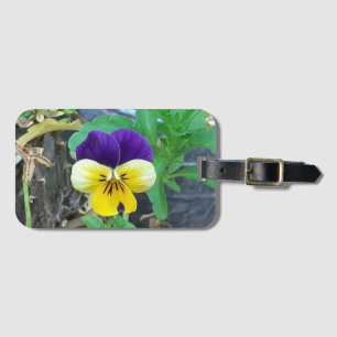Purple & Yellow Pansy  Luggage Tag