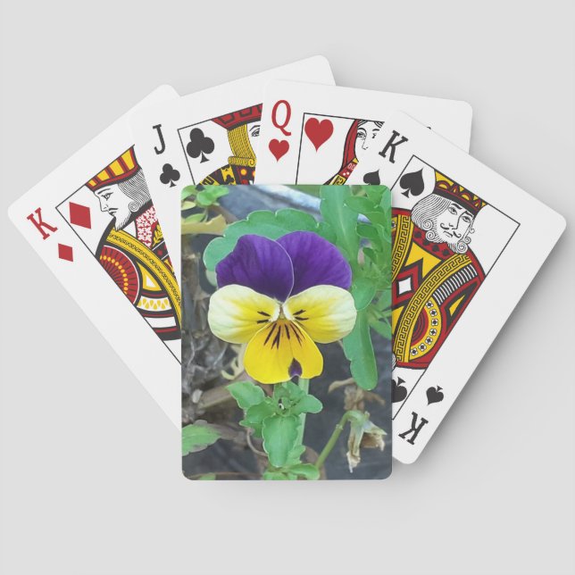 Purple & Yellow Pansy Playing Cards (Back)