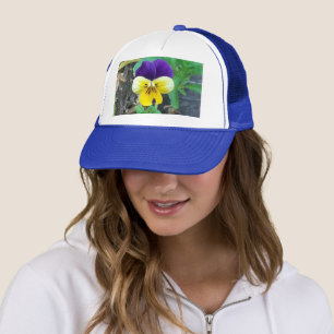 Purple & Yellow Pansy Trucker Hat