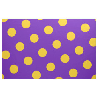 Purple & Yellow Polka Dots Fabric