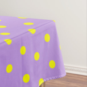 Purple Yellow Polka Dots Tablecloth
