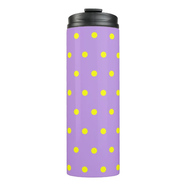 Purple Yellow Polka Dots Thermal Tumbler (Front)