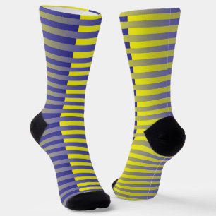 Purple Yellow Striped Pattern Socks