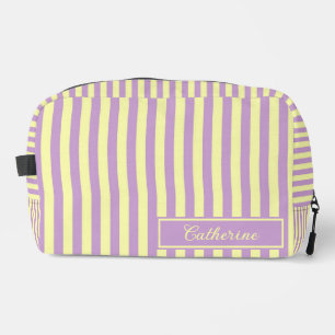 Purple & Yellow Stripes Abstract Retro Pretty Dopp Kit