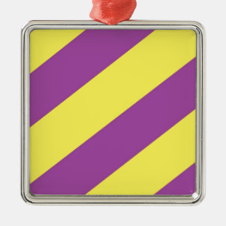 Purple & Yellow Stripes Metal Tree Decoration