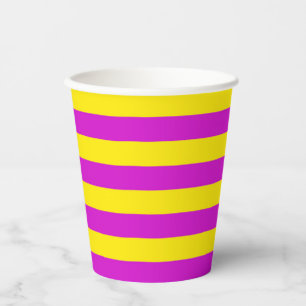 Purple Yellow Stripes Paper Cups