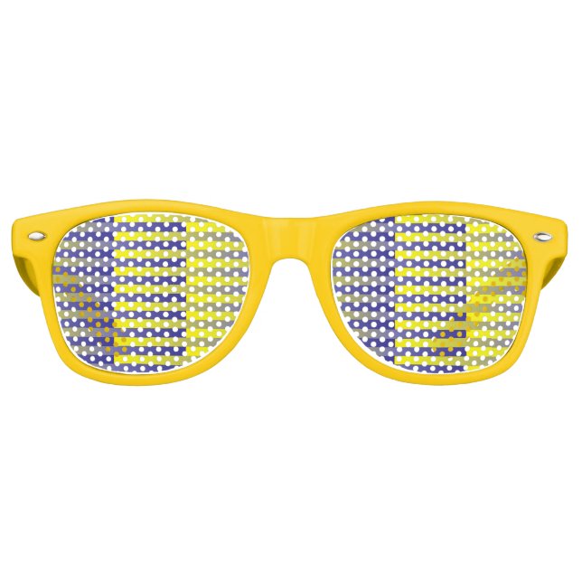 Purple Yellow Stripes Seamless Pattern Retro Sunglasses (Front)