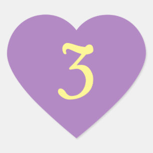 Purple Yellow Three Heart Sticker