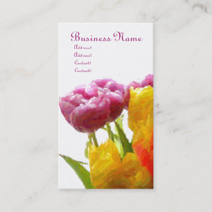 Purple & Yellow Tulips Business Cards