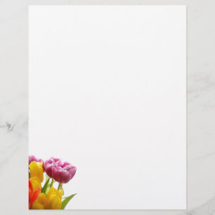 Purple & Yellow Tulips Letterhead