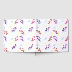 Purple Yellow Vintage Flowers Guest Book