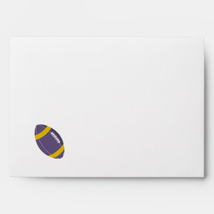 Purple, Yellow, & White Football Theme Envelope