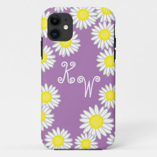 Purple Yellow White Grey Daisy Fun iPhone 11 Case